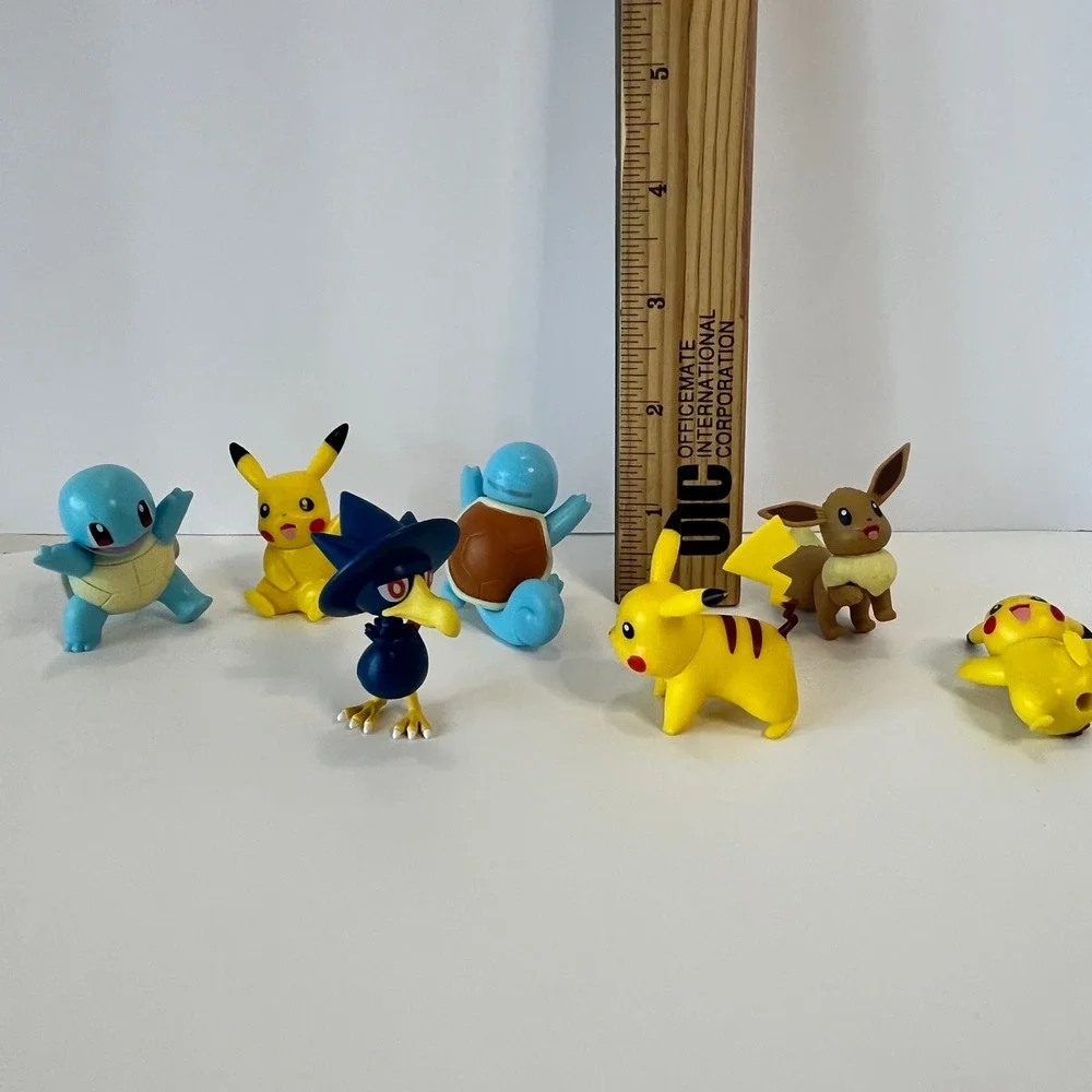Pokemon Battle‎ Figure Lot 7 Jazwares Pikachu Eevee Squirtle Murkrow Miniatures